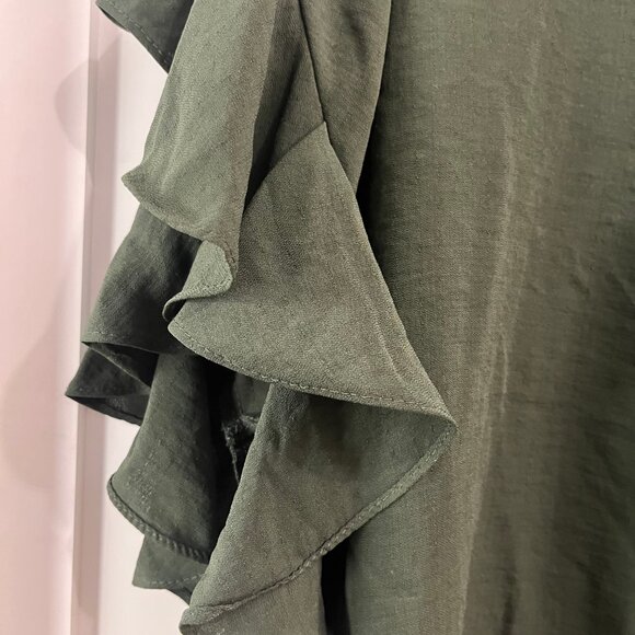 NWT Vince Camuto olive green 3/4 length sleeve top XL - Picture 5 of 6